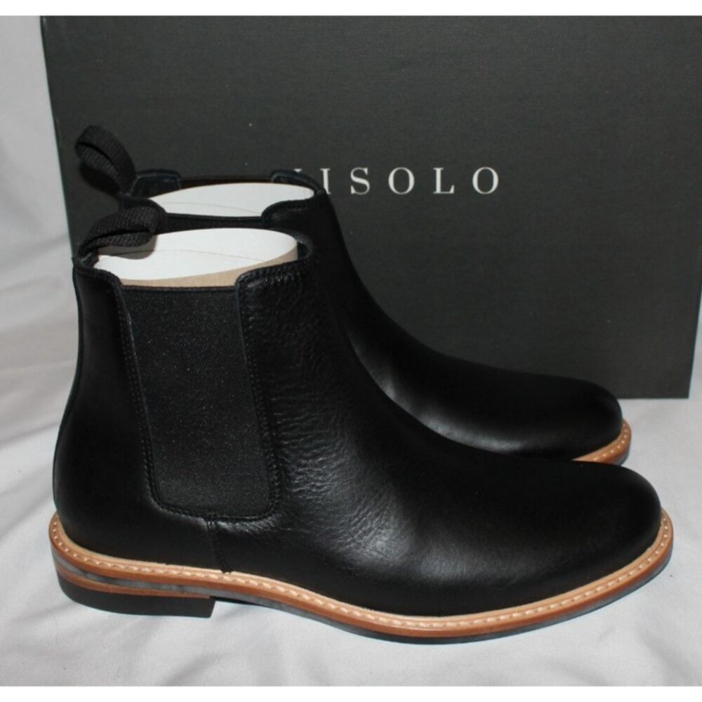 Nisolo Men's BLACK Marco Everyday Chelsea Leather Boots $268 NIB Sz 9.5